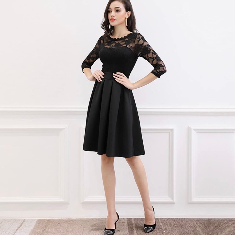 EUC - Size XXL - Black Lace Dress - formal wear, little black dress, evening